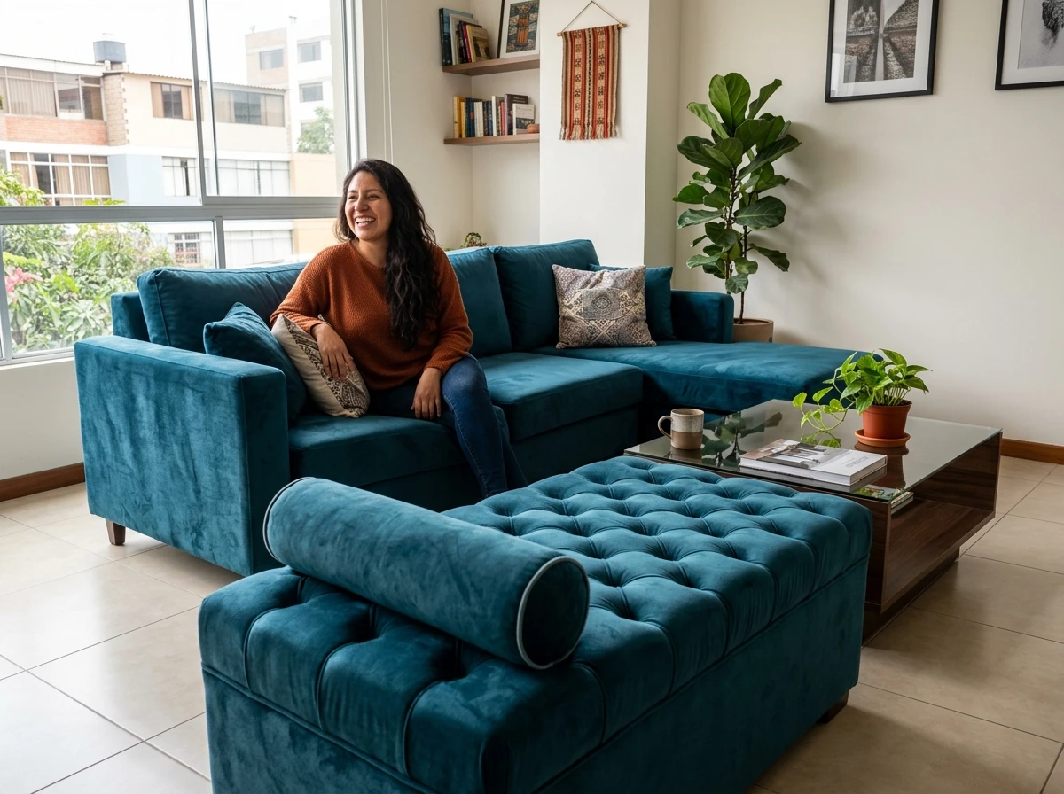 Entrega de sala Layaex en hogar de cliente